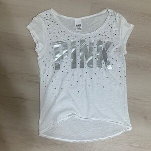 PINK Victoria's Secret Tee in White with Accents